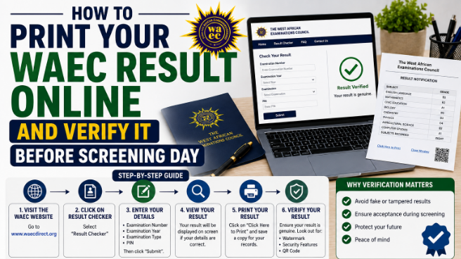 How to Print Your WAEC Result Online and Verify It Before Screening Day